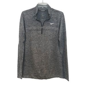 Nike Fitted Work Out Long-sleeved Fitted Dry Fit Half Front Zipper Top